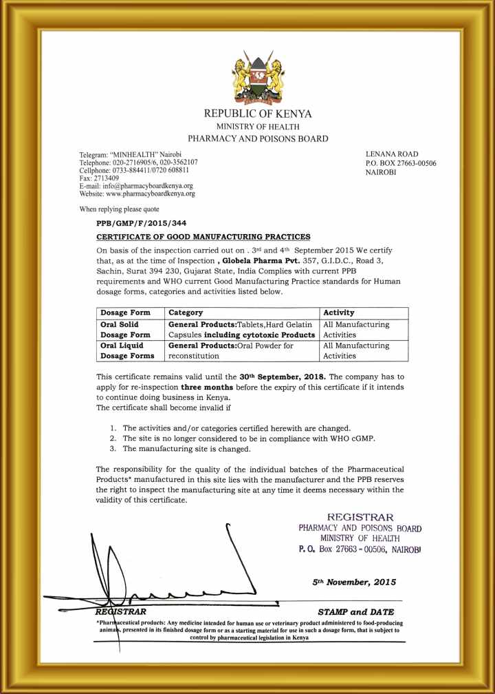 certificate 2018